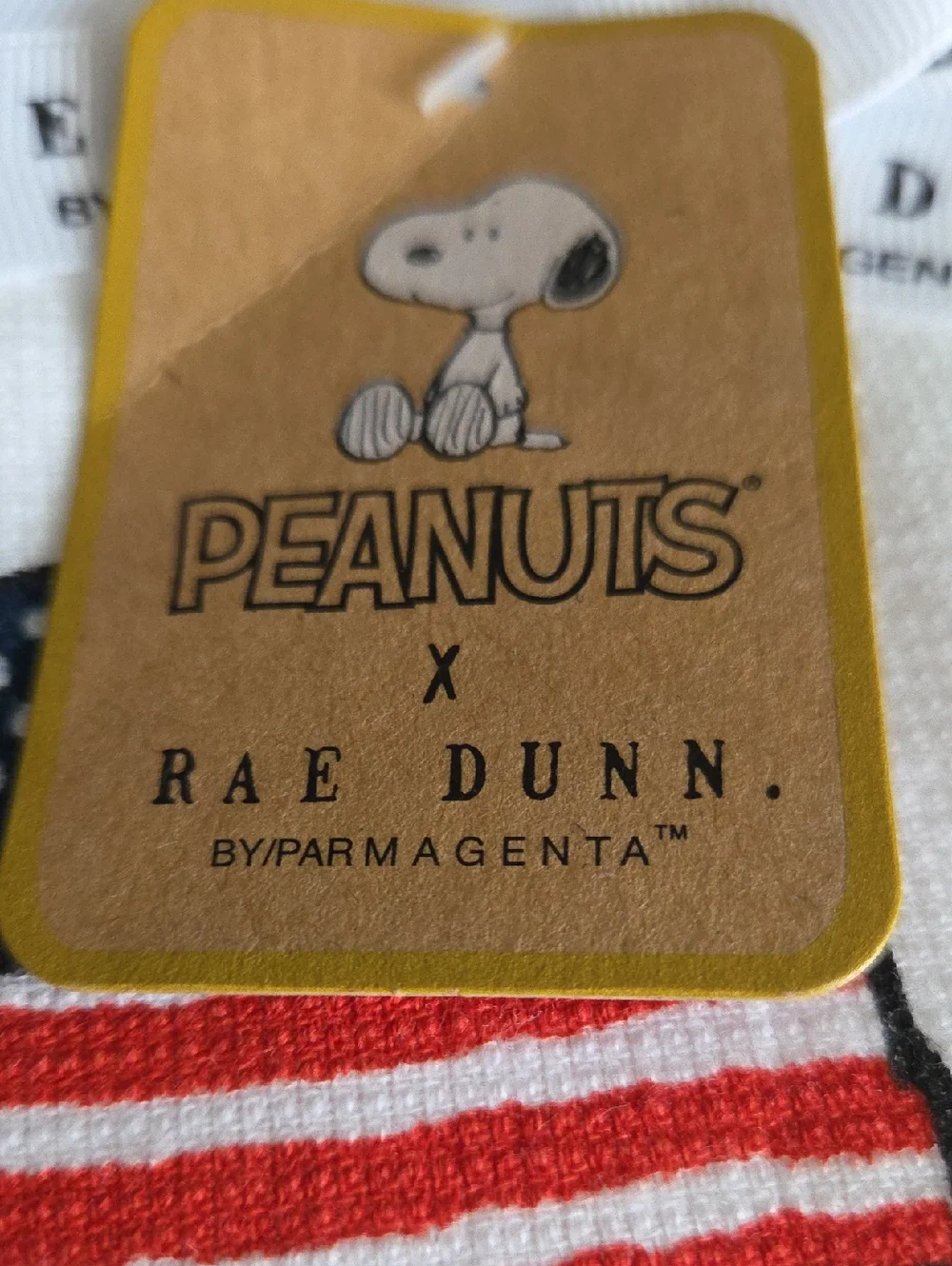 Rae Dunn White Kitchen Towels with Snoopy Cowboy and Flag